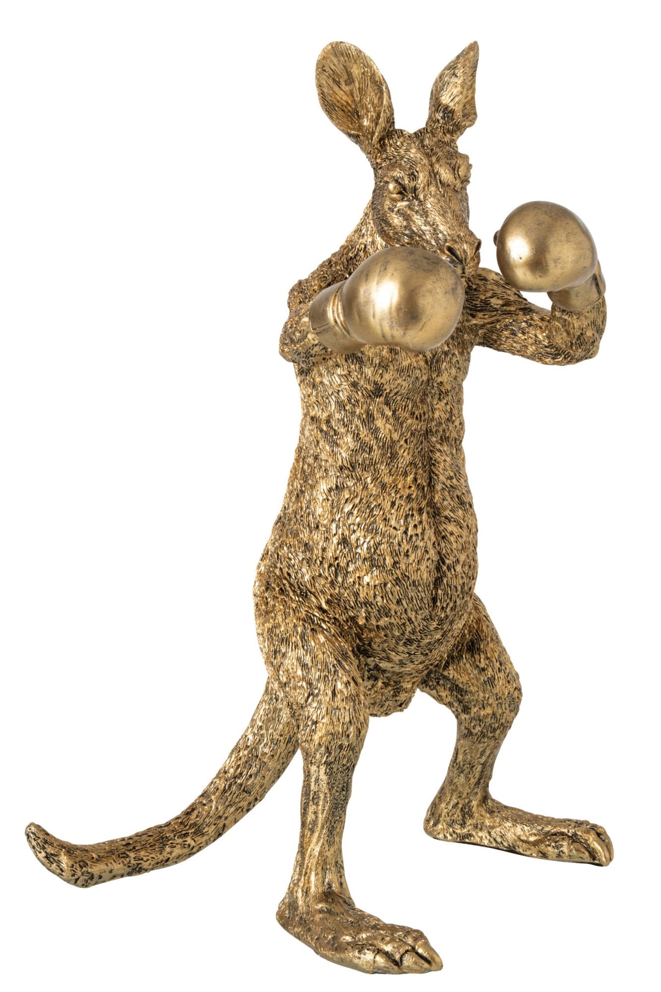 Gouden Kangoeroe met Bokshandschoenen – 45,5 cm