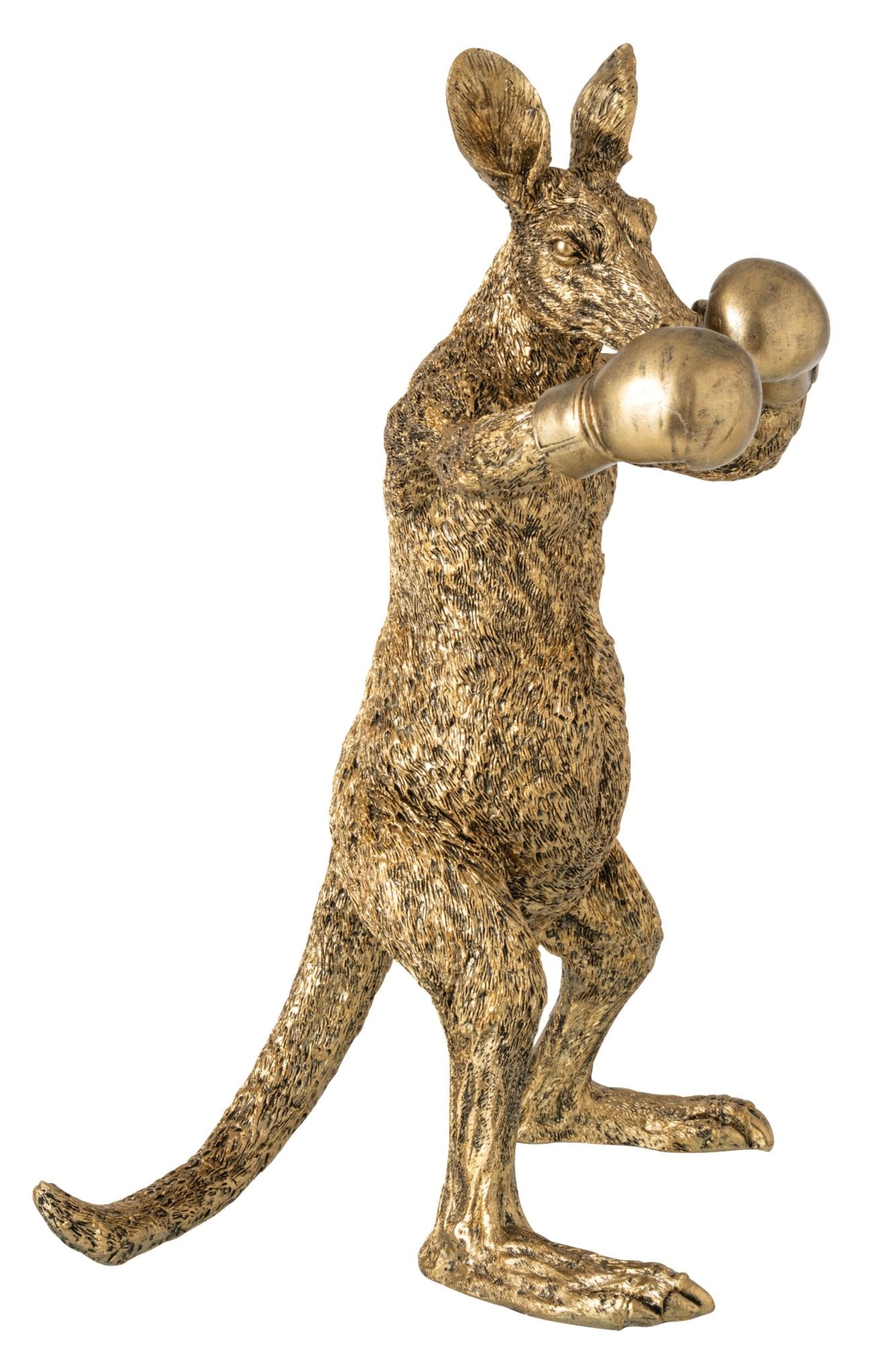 Gouden Kangoeroe met Bokshandschoenen – 45,5 cm