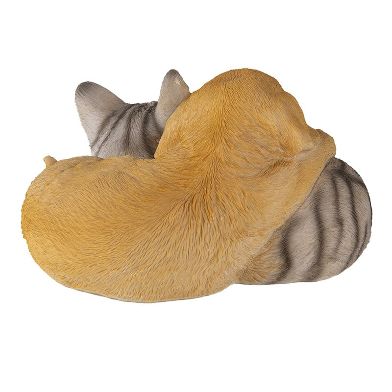 🐾 Beeld Slapende Kat & Hond  – 20x15x11 cm