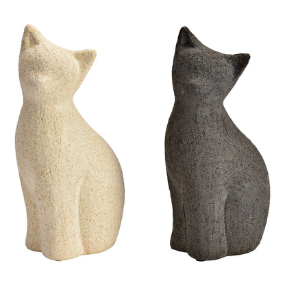 Katzenstatue aus Keramik – Beige (2 Größen)