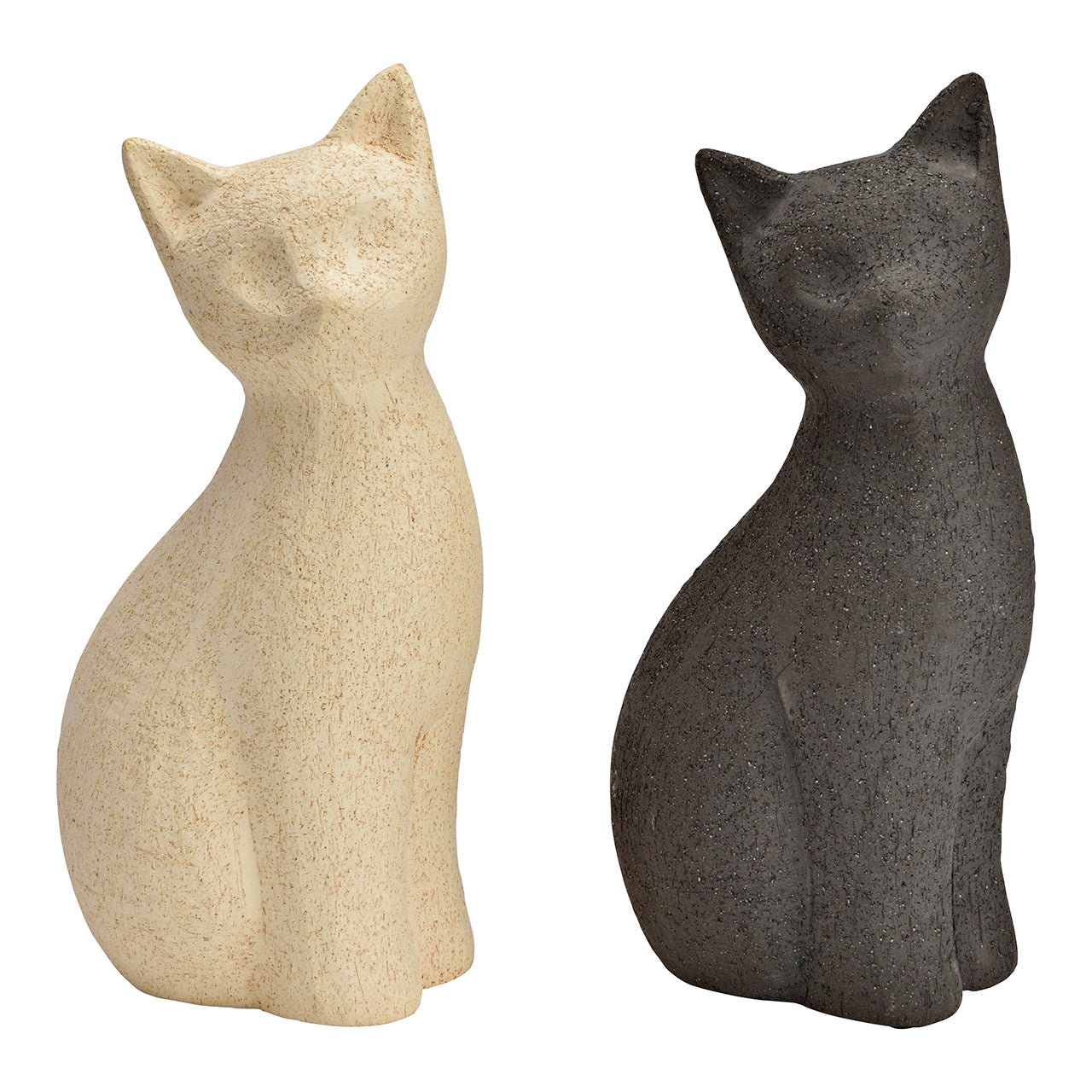 Katzenstatue aus Keramik – Beige (2 Größen)