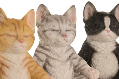 Mediterende Kat – Decoratief Kattenbeeld – 3 Varianten – 16 cm