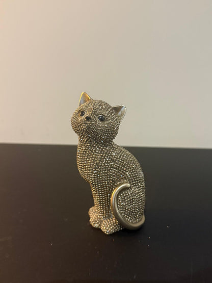 Kattenbeeldje Goud met Strass – 10,5 cm