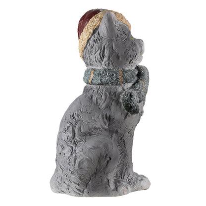 Weihnachtsfigur Katze mit Mütze und Schal – 42 cm hoch