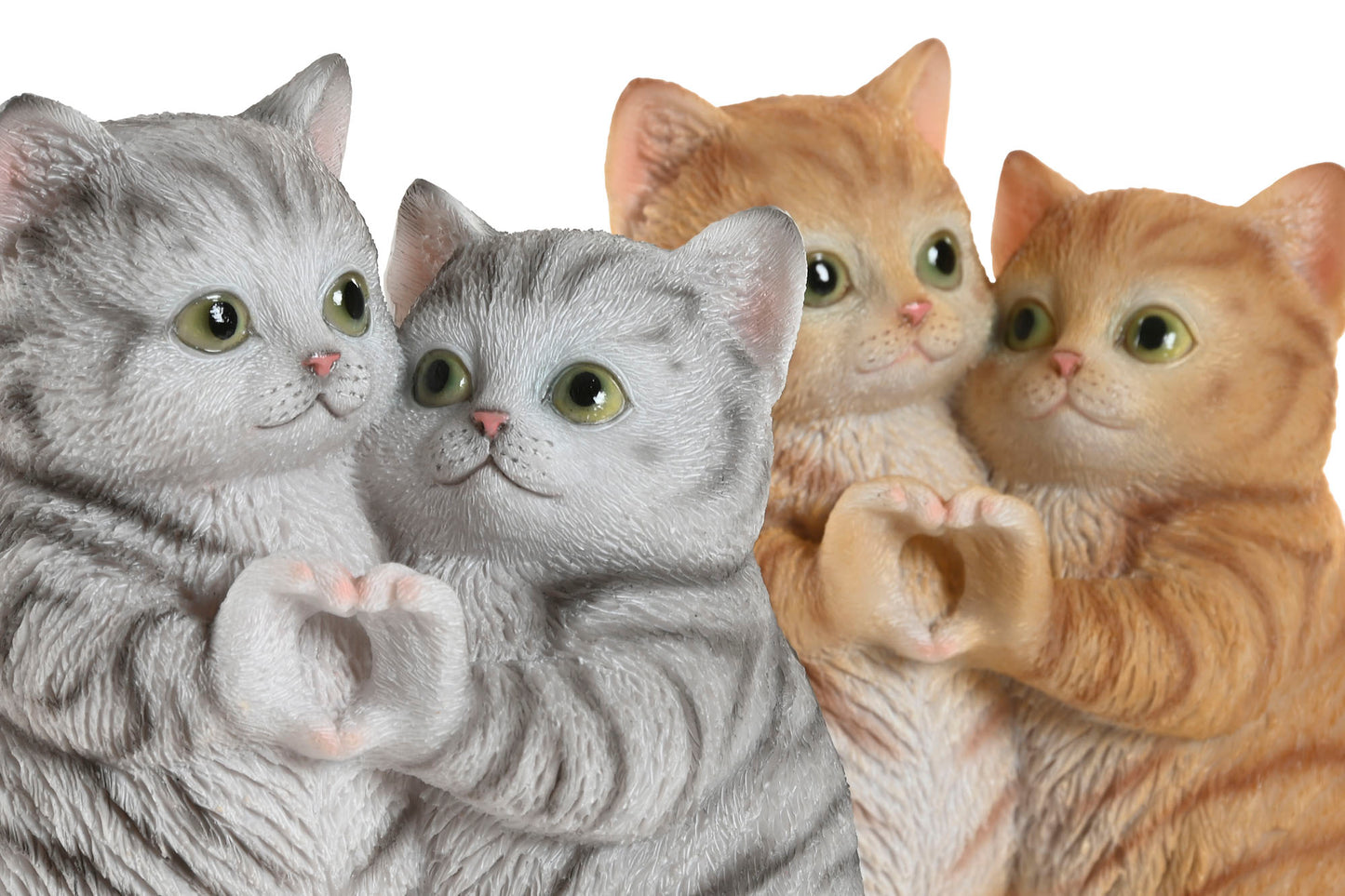Knuffelende Katten Beeld – Resin 18 cm