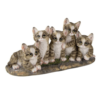 🐱 Kattenbeeld – 5 Kittens – 32x13x16 cm