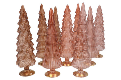 Glazen Kerstboom Beeld – Assorti – 9x9x35 cm – Luxe Kerstdecoratie