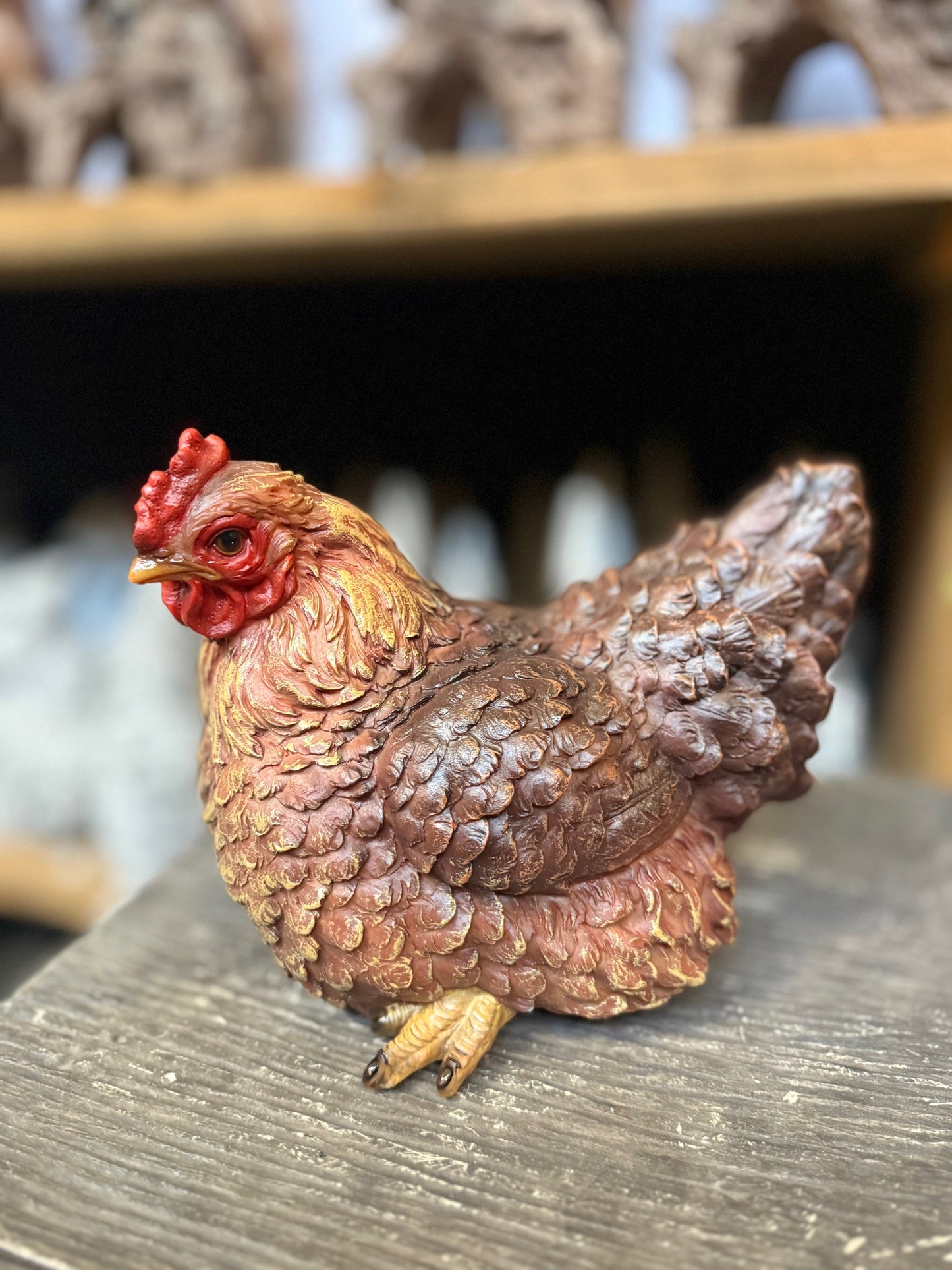 Kippenbeeld Polyresin – 24x16,5x19 cm – Landelijk Decoratief Beeld