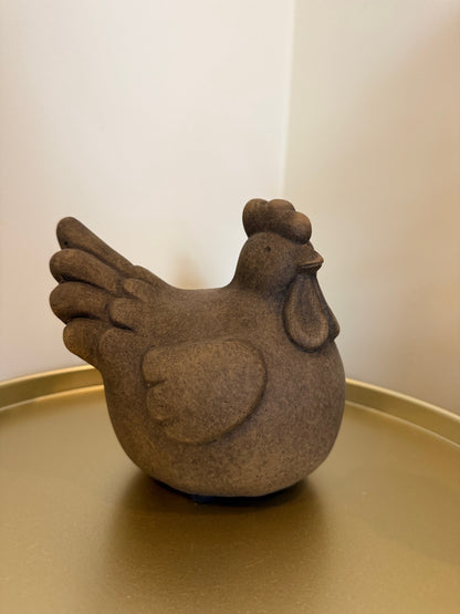 Beeld Kip Vintage Bruin – Aardewerk – Brynxz – Landelijke Woondecoratie
