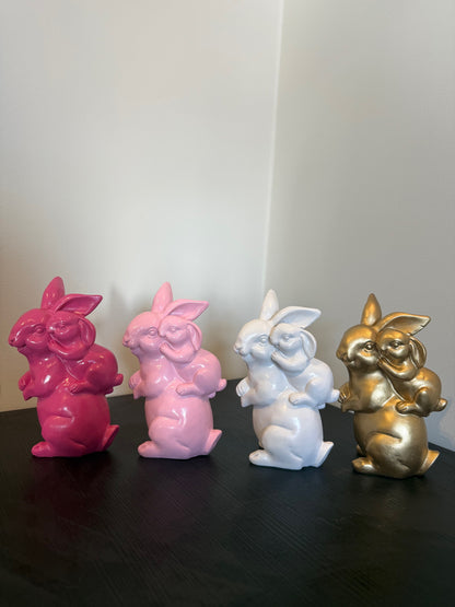 Dekorative Hasenfiguren, Duo – 15 cm – 4 Farben