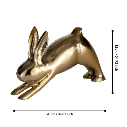 Golden Rabbit Statue – Aluminum – 20x5x12cm