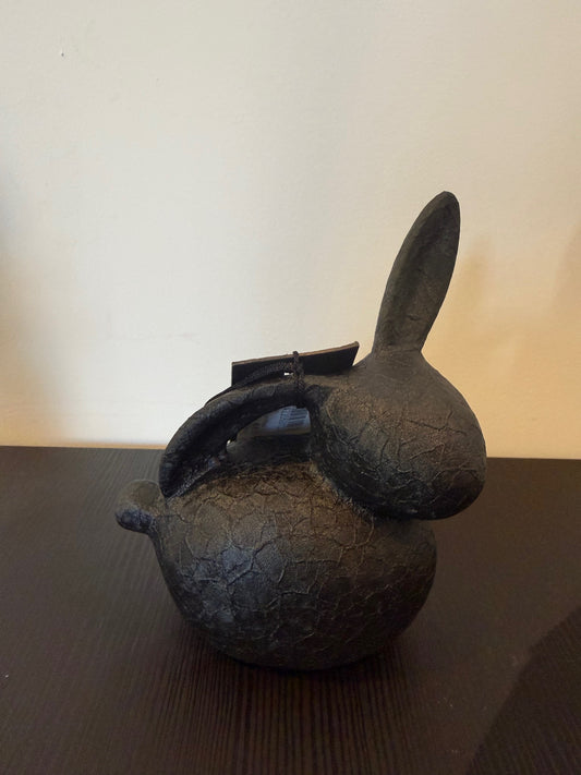 Decoratief Beeld Konijn – Zwart Aluminium – BOI – 15 cm