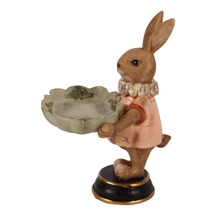 Paashaasje met Schaal – Decoratief Beeld – Dutch Style – 15 cm