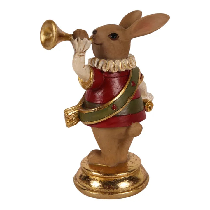 Paashaas met Trompet – Decoratief Paasbeeld – Dutch Style – 14 cm