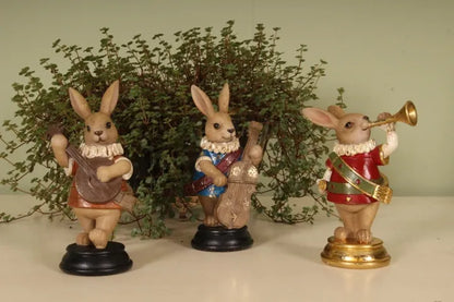 Paashaas met Trompet – Decoratief Paasbeeld – Dutch Style – 14 cm