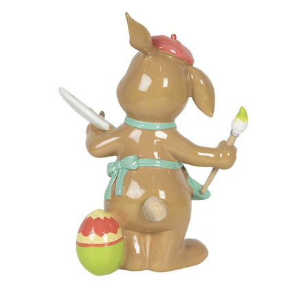 Easter Bunny with Palette Statue – 21 cm