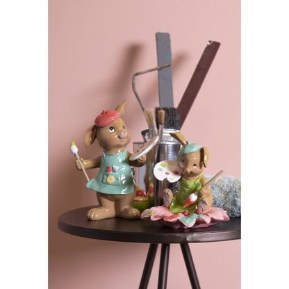 Easter Bunny with Palette Statue – 21 cm