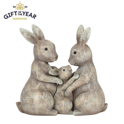 Niedliche Kaninchenfamilienfigur – Lose Polystone-Figuren