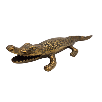 Antike goldene Krokodilstatue – Aluminium (63 cm)