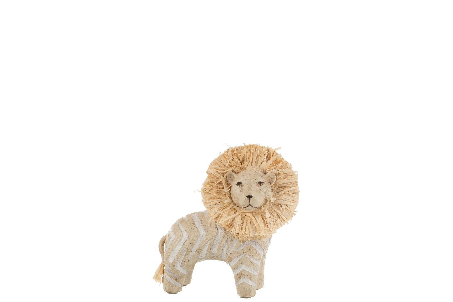Löwenstatue Raffia Beige – Groß, Klein oder Set
