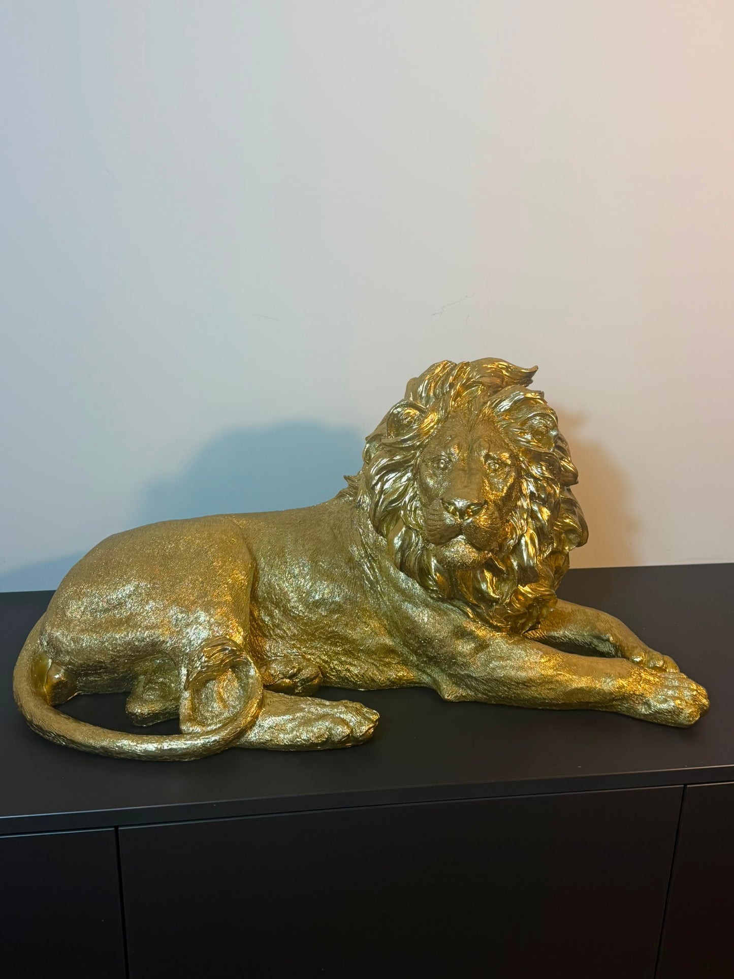Beeld Leeuw XL Goud 80 cm – Luxe Polyresin Dierenbeeld