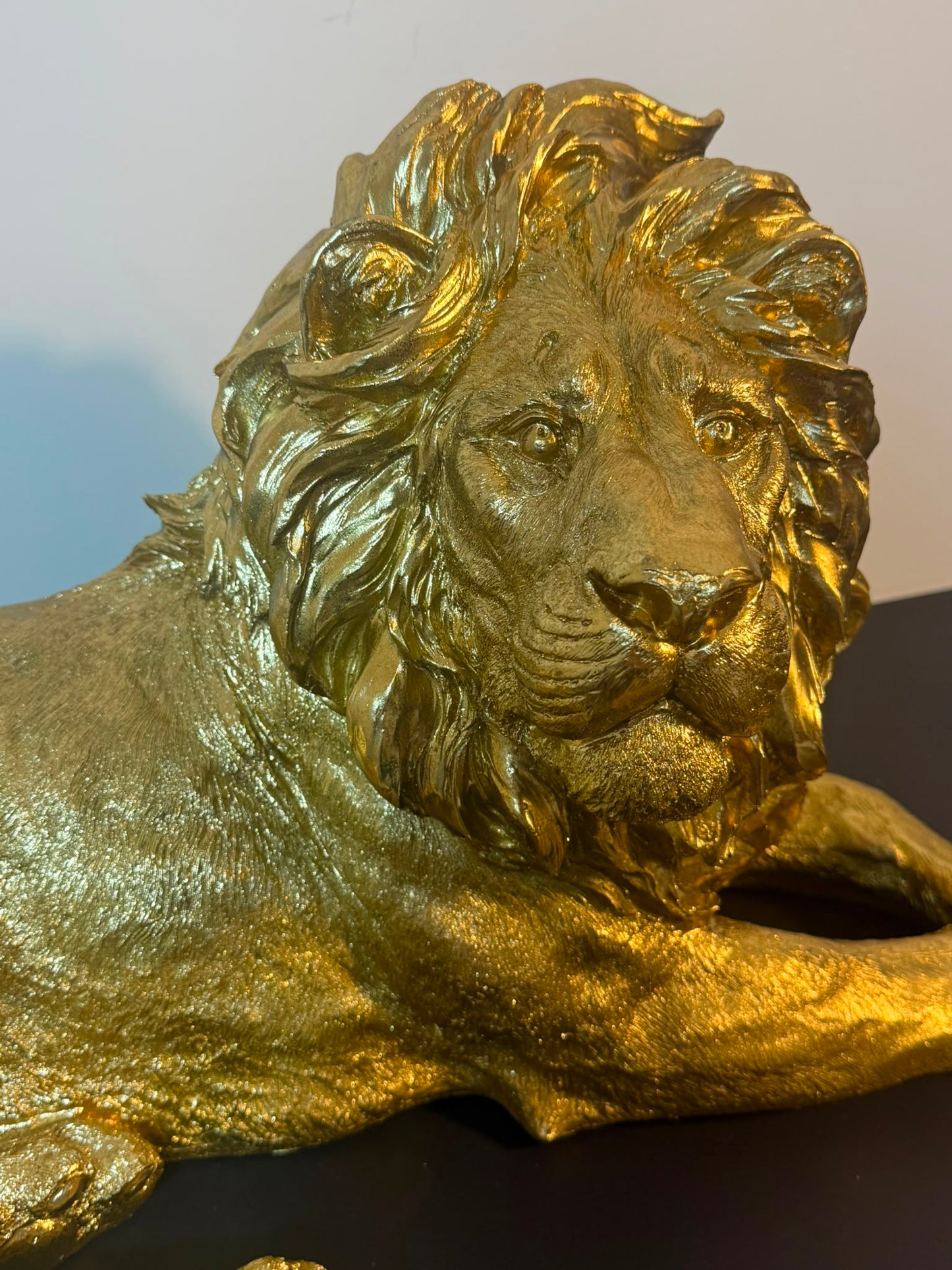 Beeld Leeuw XL Goud 80 cm – Luxe Polyresin Dierenbeeld