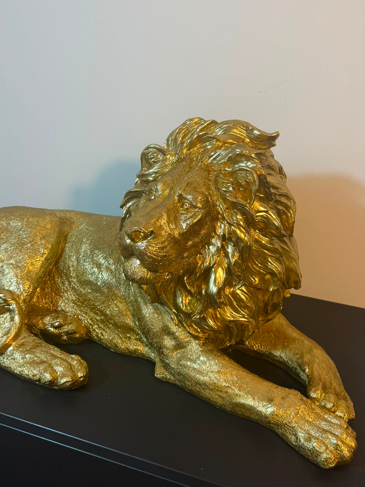 Beeld Leeuw XL Goud 80 cm – Luxe Polyresin Dierenbeeld