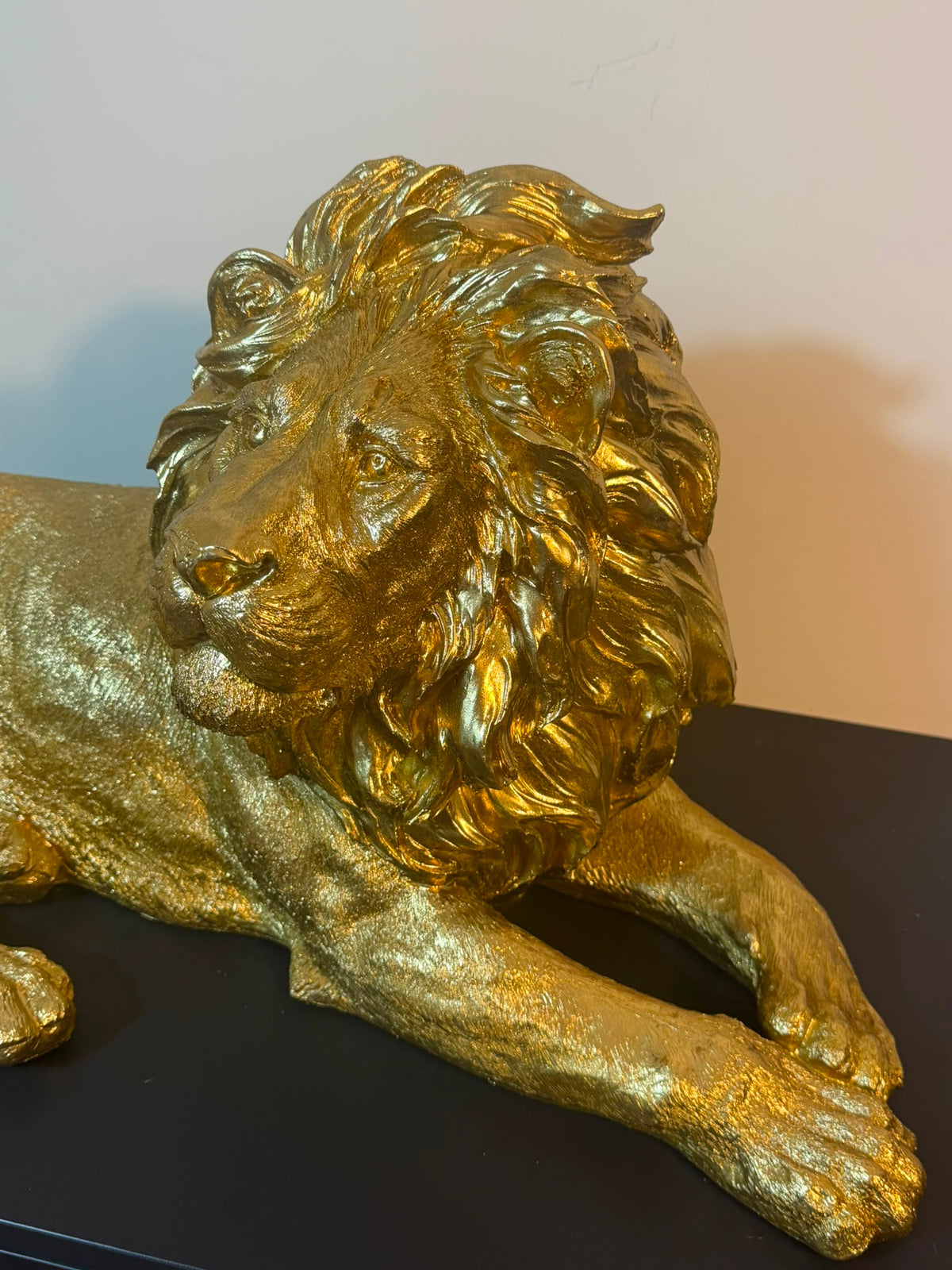 Beeld Leeuw XL Goud 80 cm – Luxe Polyresin Dierenbeeld