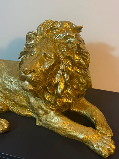 Beeld Leeuw XL Goud 80 cm – Luxe Polyresin Dierenbeeld