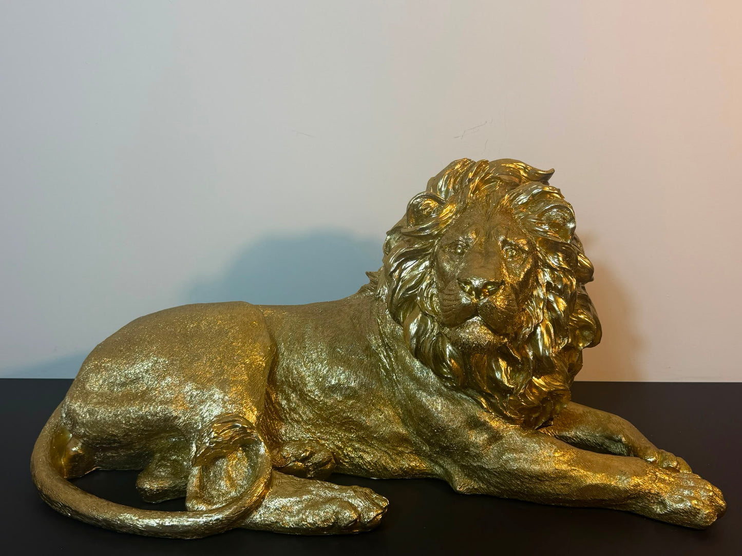 Beeld Leeuw XL Goud 80 cm – Luxe Polyresin Dierenbeeld