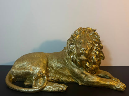 Beeld Leeuw XL Goud 80 cm – Luxe Polyresin Dierenbeeld