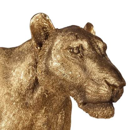 Beeld Leeuwin XL Goud 120 cm – Luxe Polyresin Dierenbeeld
