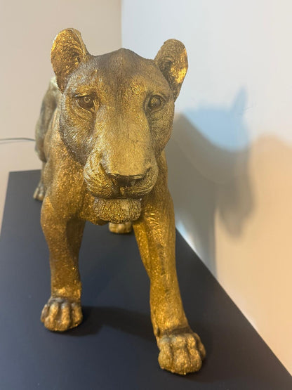 Beeld Leeuwin XL Goud 120 cm – Luxe Polyresin Dierenbeeld