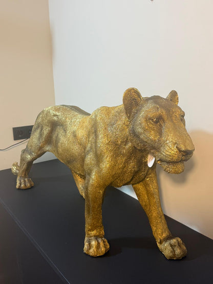 Beeld Leeuwin XL Goud 120 cm – Luxe Polyresin Dierenbeeld