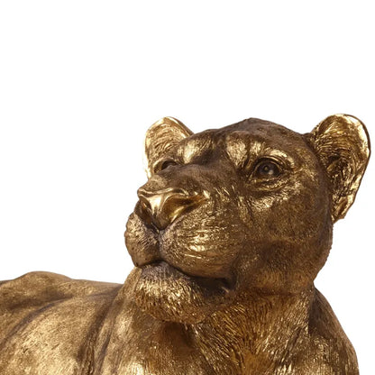 Beeld Leeuwin XL Goud 110 cm – Luxe Polyresin Dierenbeeld