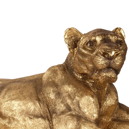 Beeld Leeuwin XL Goud 110 cm – Luxe Polyresin Dierenbeeld
