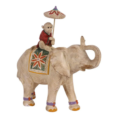 Olifant met Aap – Decoratief Beeld – 2 Varianten – Dutch Style – 18/19 cm