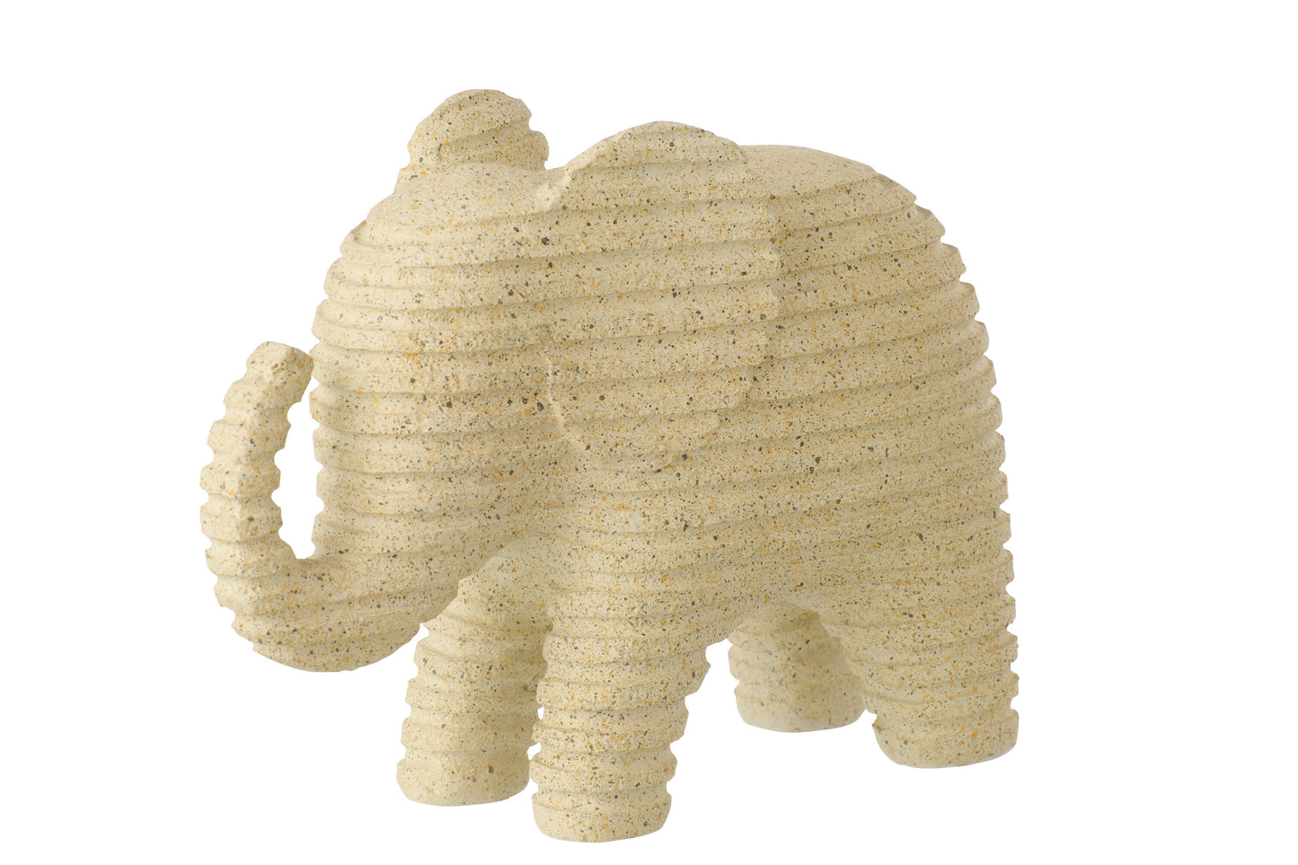 Gestreifte Elefantenfigur – Beige – Klein / Groß