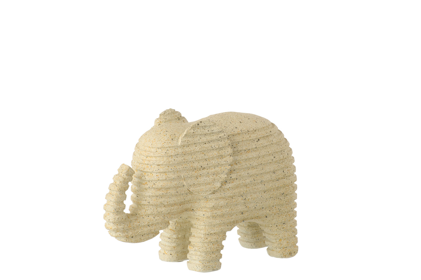 Gestreifte Elefantenfigur – Beige – Klein / Groß