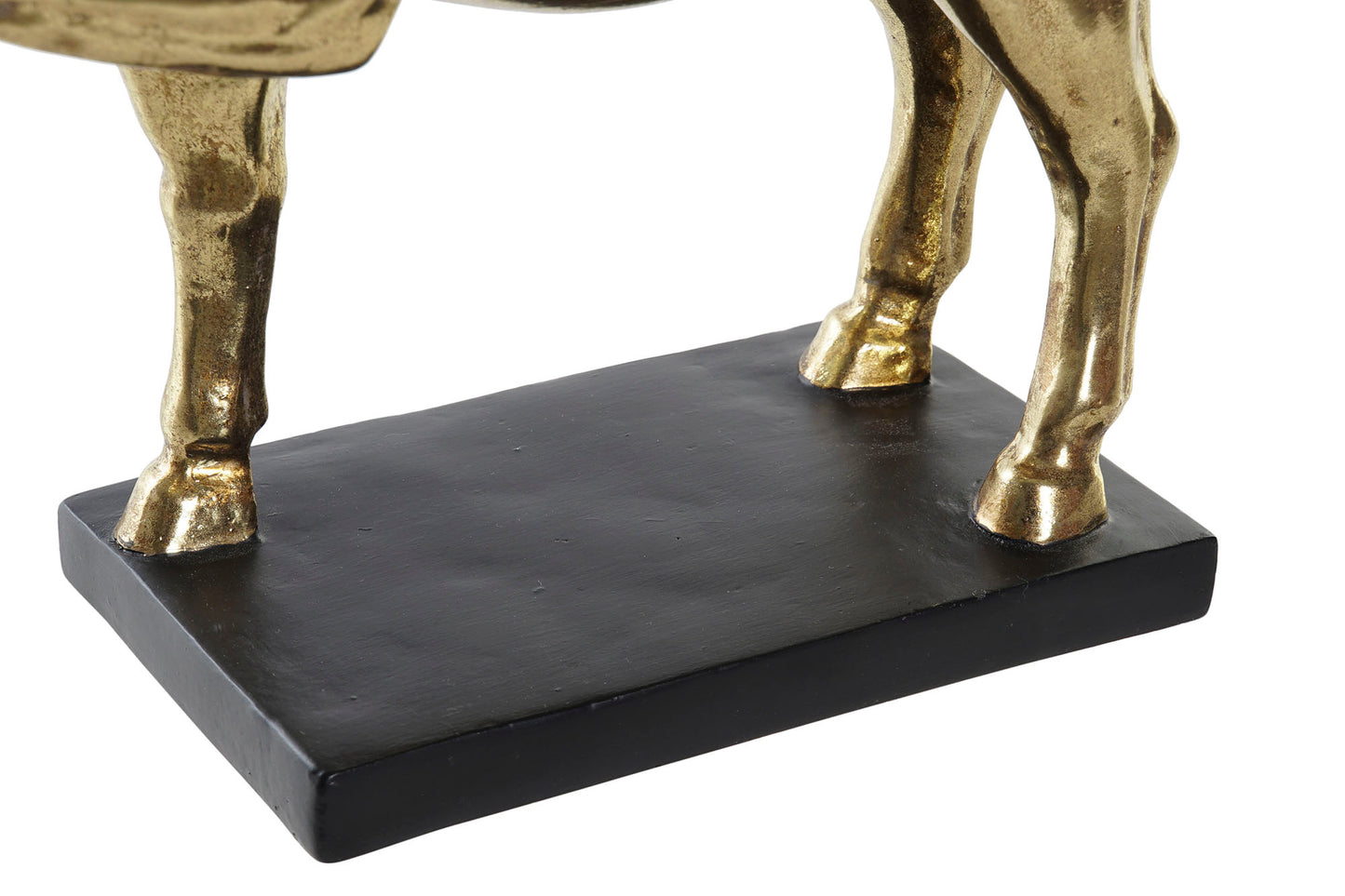 Gouden Paardenbeeld – Op Zwarte Voet (29×25 cm)
