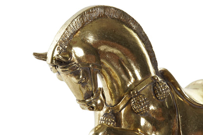 Gouden Paardenbeeld – Op Zwarte Voet (29×25 cm)