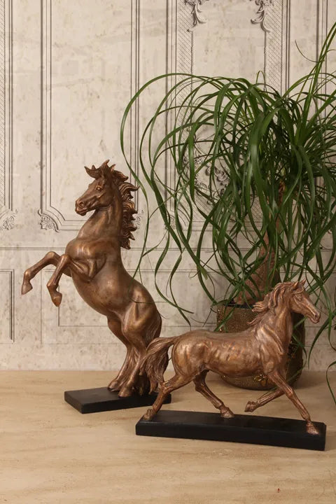 Gouden Paard Beeld op Voet – 25 cm – Dutch Style