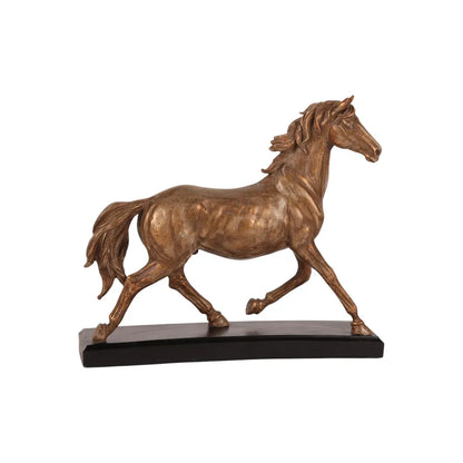 Gouden Paard Beeld op Voet – 25 cm – Dutch Style