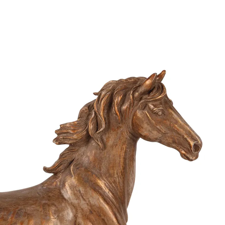 Gouden Paard Beeld op Voet – 25 cm – Dutch Style