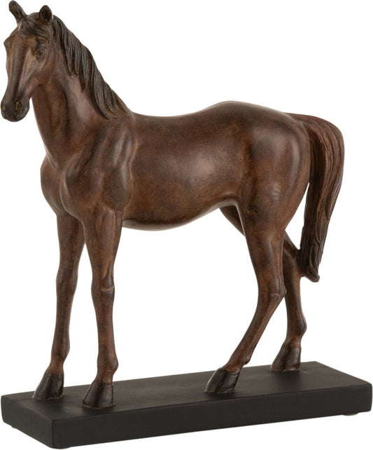 Pferdestatue auf Fuß – Elegante braune Wohndekoration