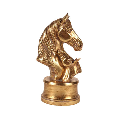 Gouden Paardenbuste Beeld – 26,5 cm – Dutch Style