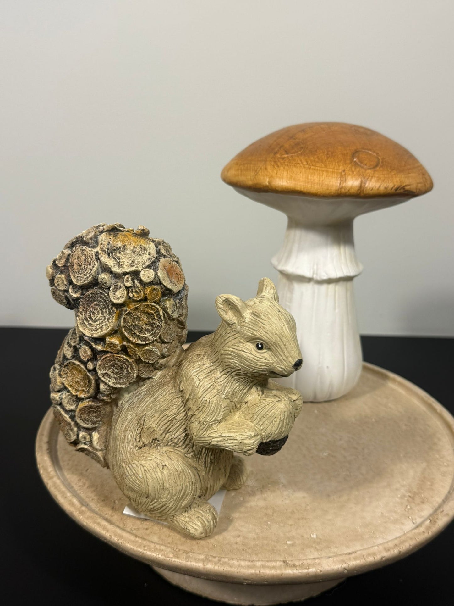 Paddenstoel Ornament Wit & Bruin – Porselein – 19,5 cm