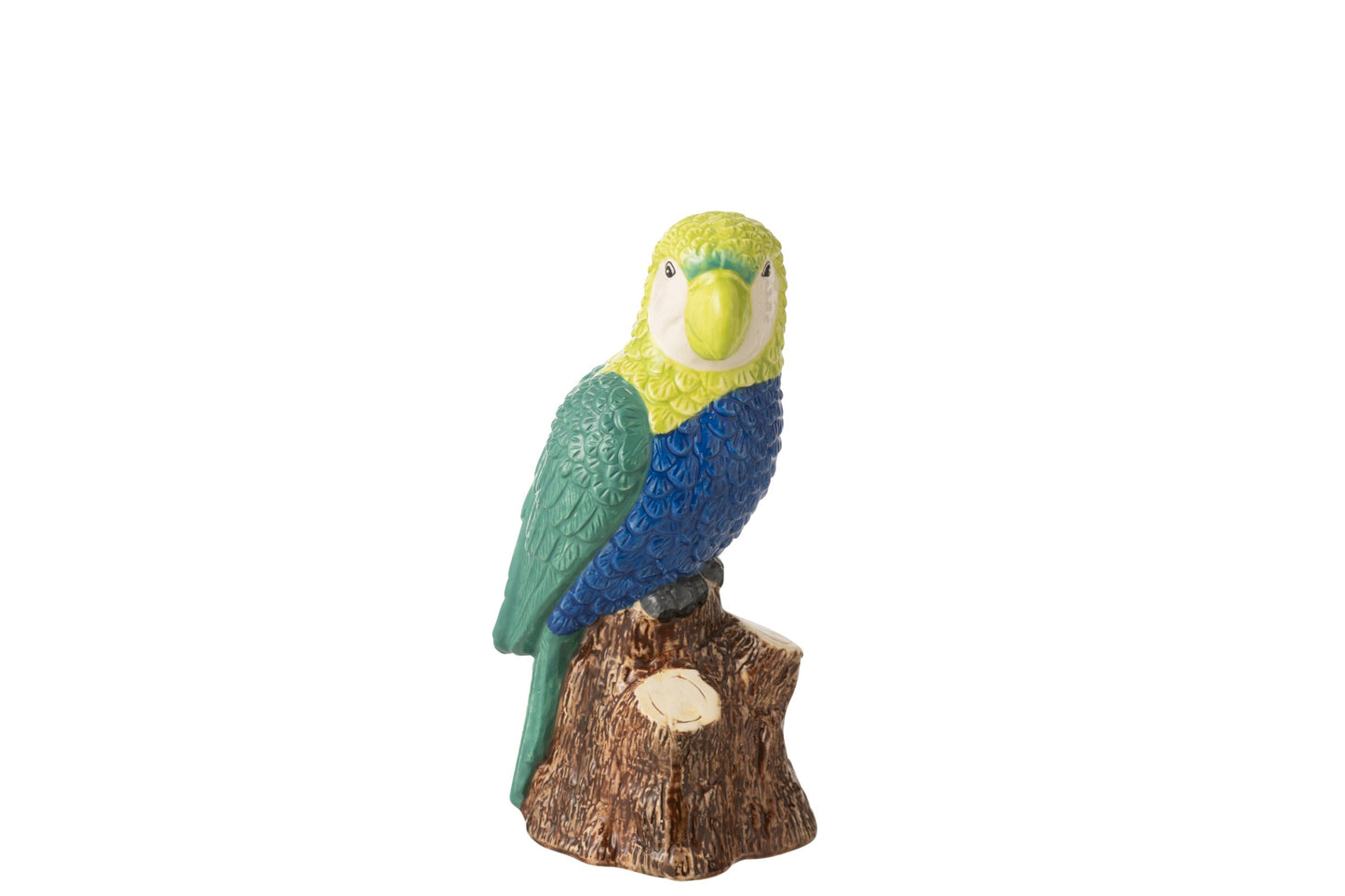 Tropische Papegaai op Boomstronk Keramiek – 21 cm