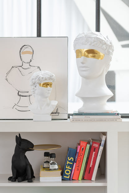 Hondenbeeld met Gouden Plateau – Zwart/Goud