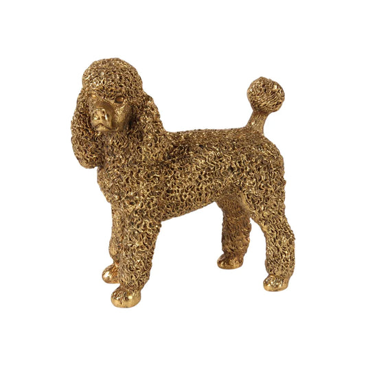 Decoratief beeld poedel goud 12,5 cm Dutch Style